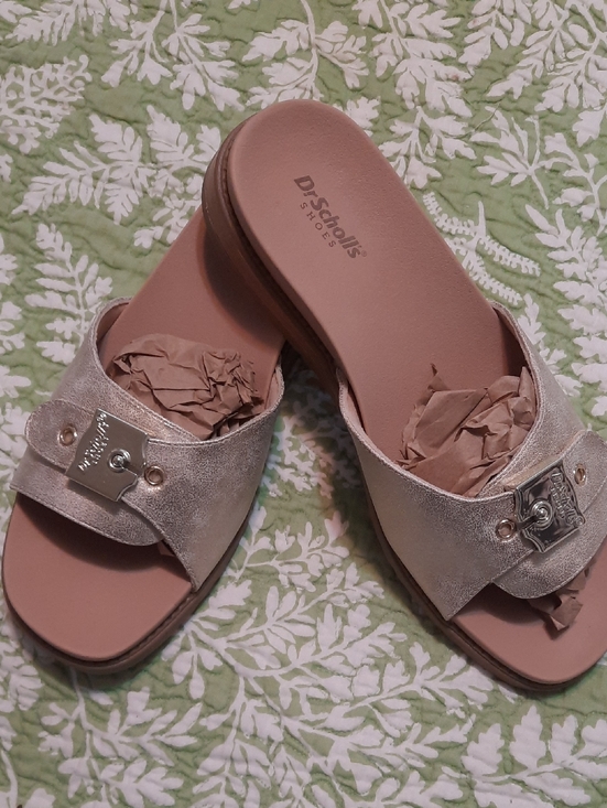 Dr Scolls Shoes - New Dr Scholls Women’s Metallic Gold Slide Sandals